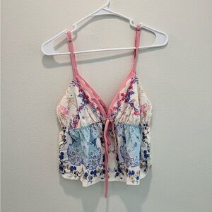 Floral Print Spaghetti Strap Top
